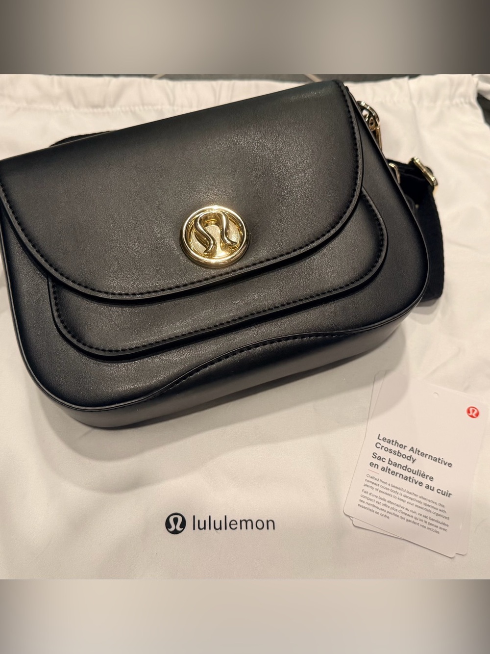 lululemon Black Leather Alternative Crossbody